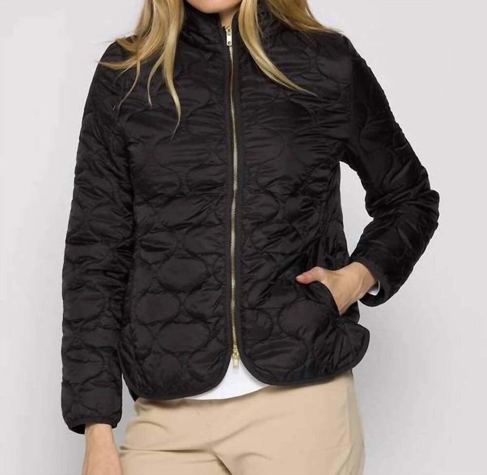 NEW G LIFESTYLE 2-way zipper puffer jacket in black